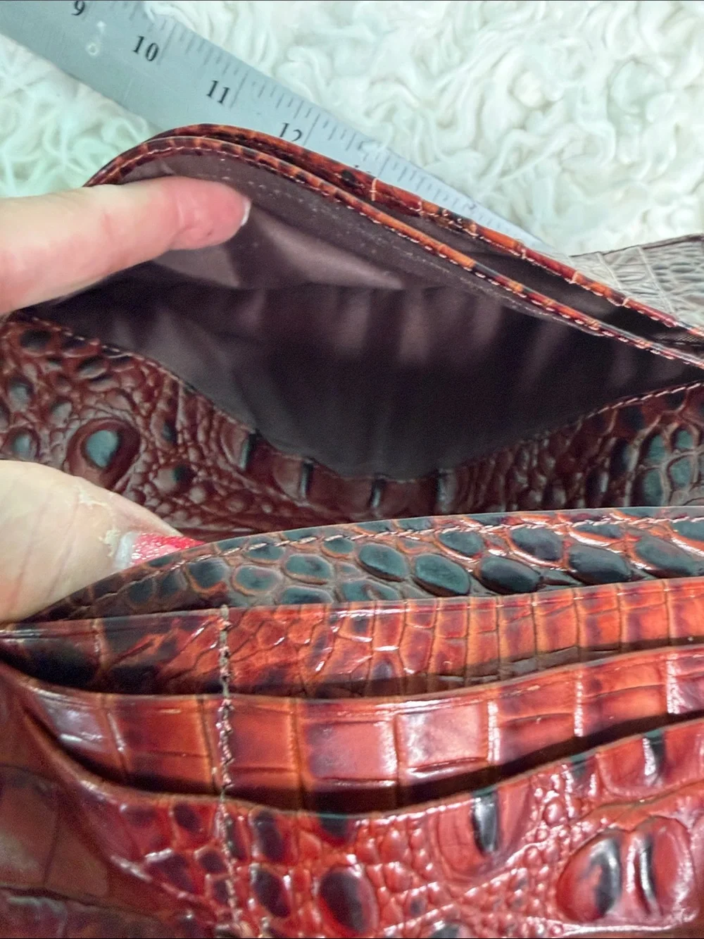 Brahmin Ady -Embossed Leather  Wallet  with Gold Hardware